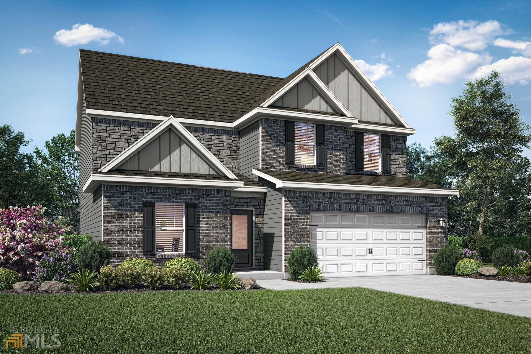 477 Samara Court South Fulton, GA 30213 - Photo 1 of 1 a front view of a house with a yard and garage