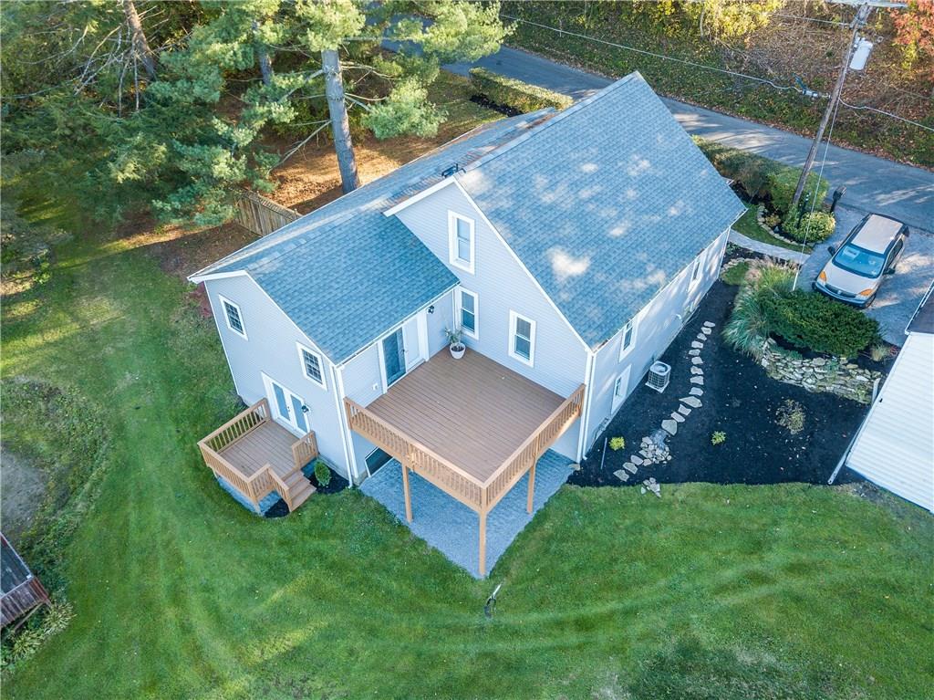 243 Marshall Road Oakdale, PA 15071 - Photo 23 of 24 Aerial view of 243 Marshall Rd., showing both, spacious decks, new roof, new vinyl siding, and part of the 2-car detached garage. Gorgeous!!