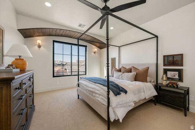 4871 South Homestead Way Washington, UT 84780 - Photo 76 of 151 Bedroom with light colored carpet, a ceiling fan, and recessed lighting