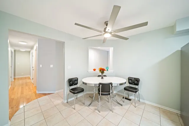 a workspace with wooden floor