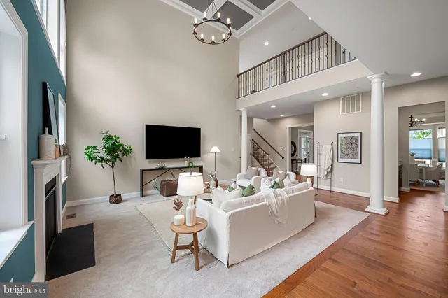 a kitchen with a counter space and refrigerator