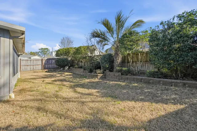 a view of a backyard