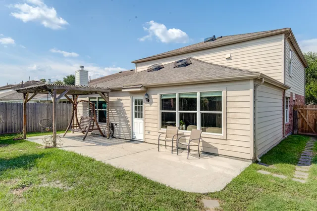 a house with garden in patio