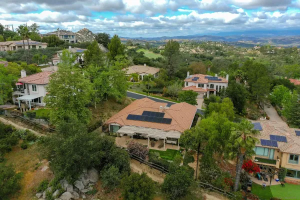 an aerial view of multiple house