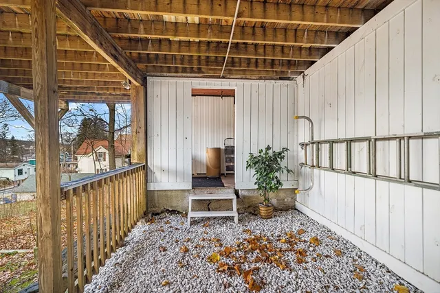 a backyard of a house with lots of green space