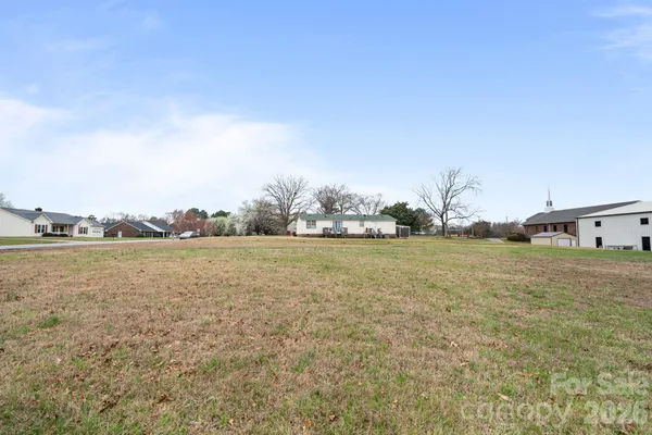 a view of a lake with houses in the back