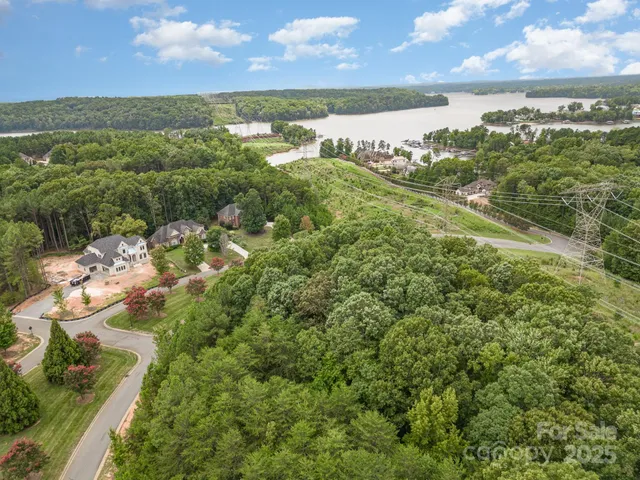 a view of a city with lush green forest