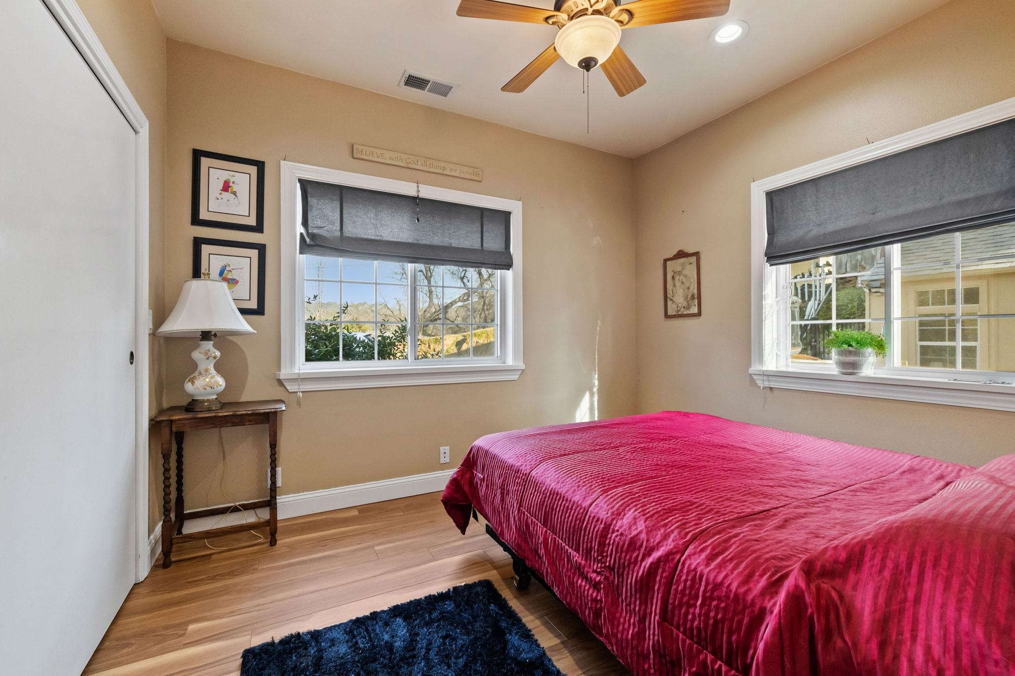 10177 Pulpit Rock Road Jamestown, CA 95327 - Photo 18 of 60 Bedroom featuring wood finished floors and ceiling fan