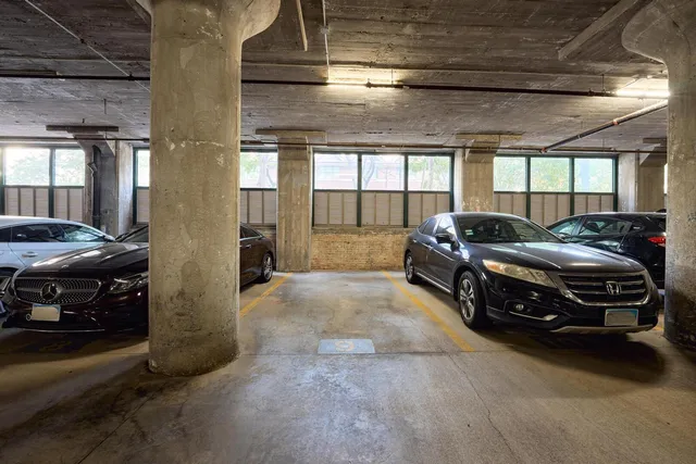a car parked in front of a building
