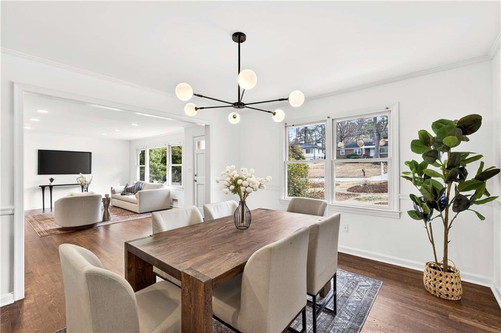 632 Willivee Drive Decatur, GA 30033 - Photo 10 of 44 a view of a dining room with furniture wooden floor and chandelier