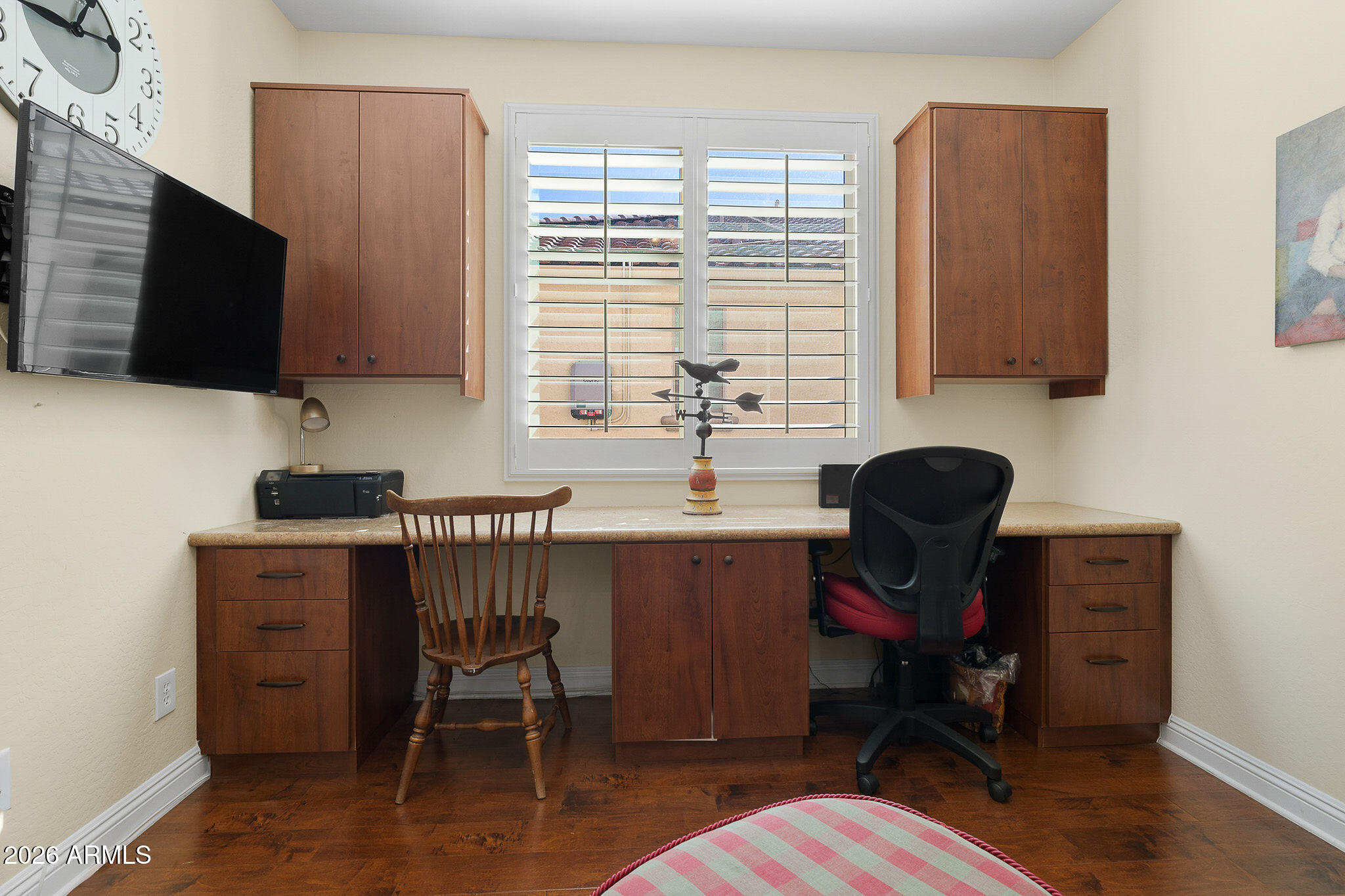 7337 West Silver Spring Way Florence, AZ 85132 - Photo 39 of 60 a view of a workspace with furniture and a window