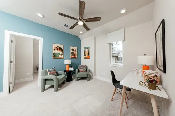 a living room with furniture