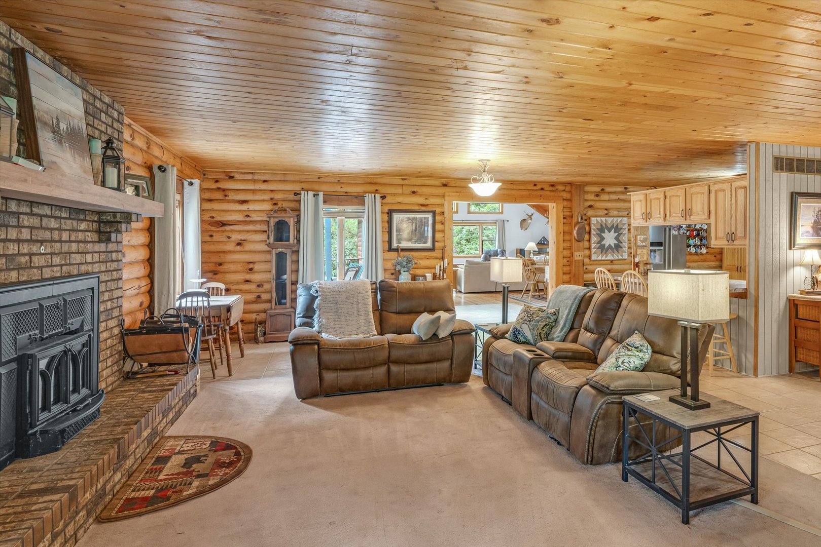 15262 North 450 East Road Fithian, IL 61844 - Photo 11 of 66 a living room with fireplace furniture and a large window