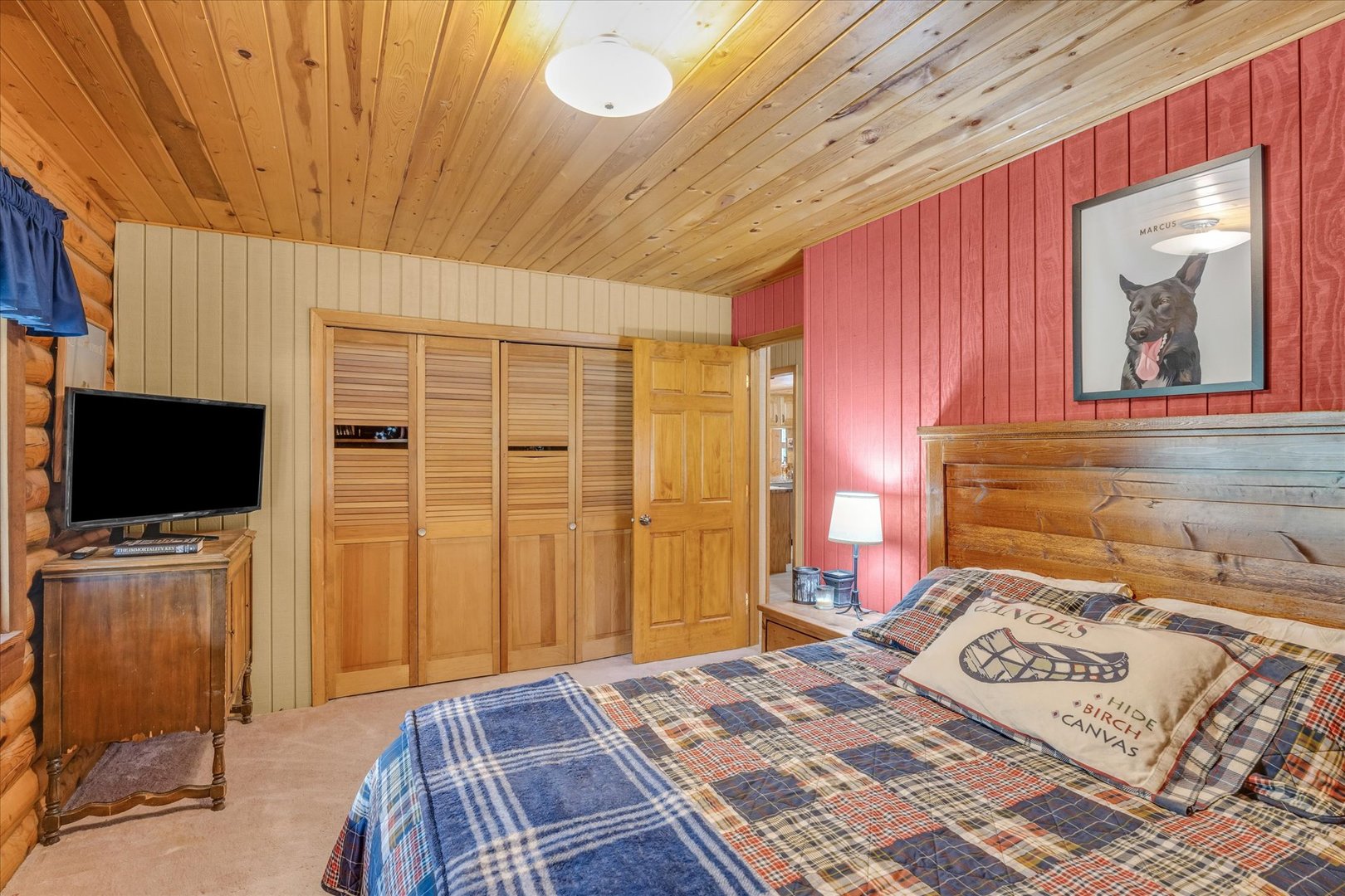 15262 North 450 East Road Fithian, IL 61844 - Photo 33 of 66 a bedroom with a bed and flat screen tv