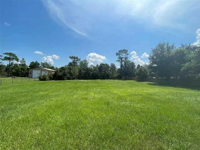 a backyard of a house with lots of green space