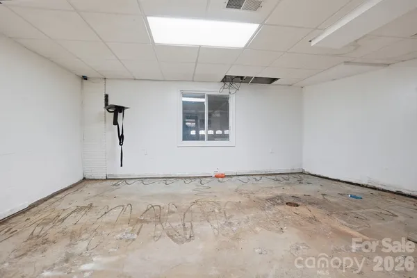 a view of a car in garage