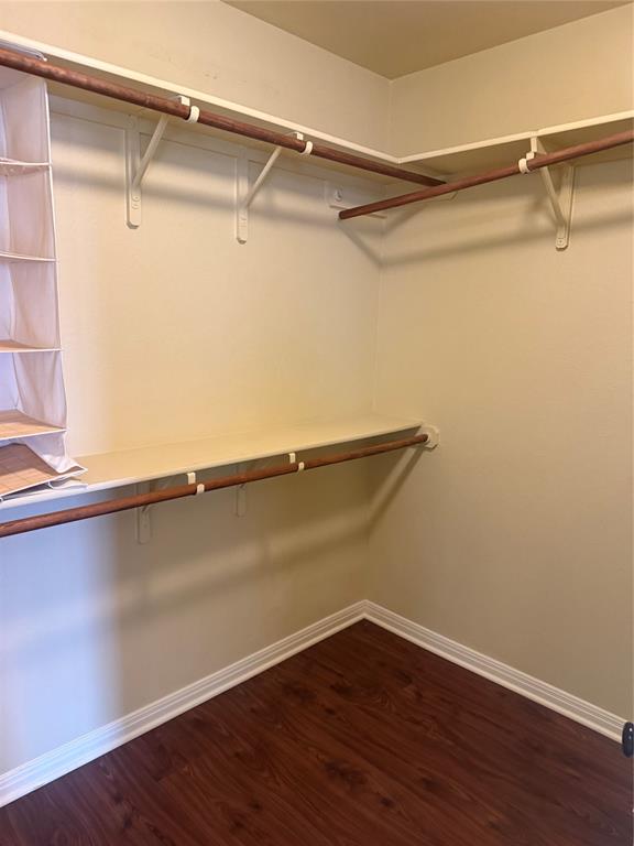 2524 Riders Way Woodway, TX 76712 - Photo 13 of 35 Walk in closet featuring dark wood-style flooring