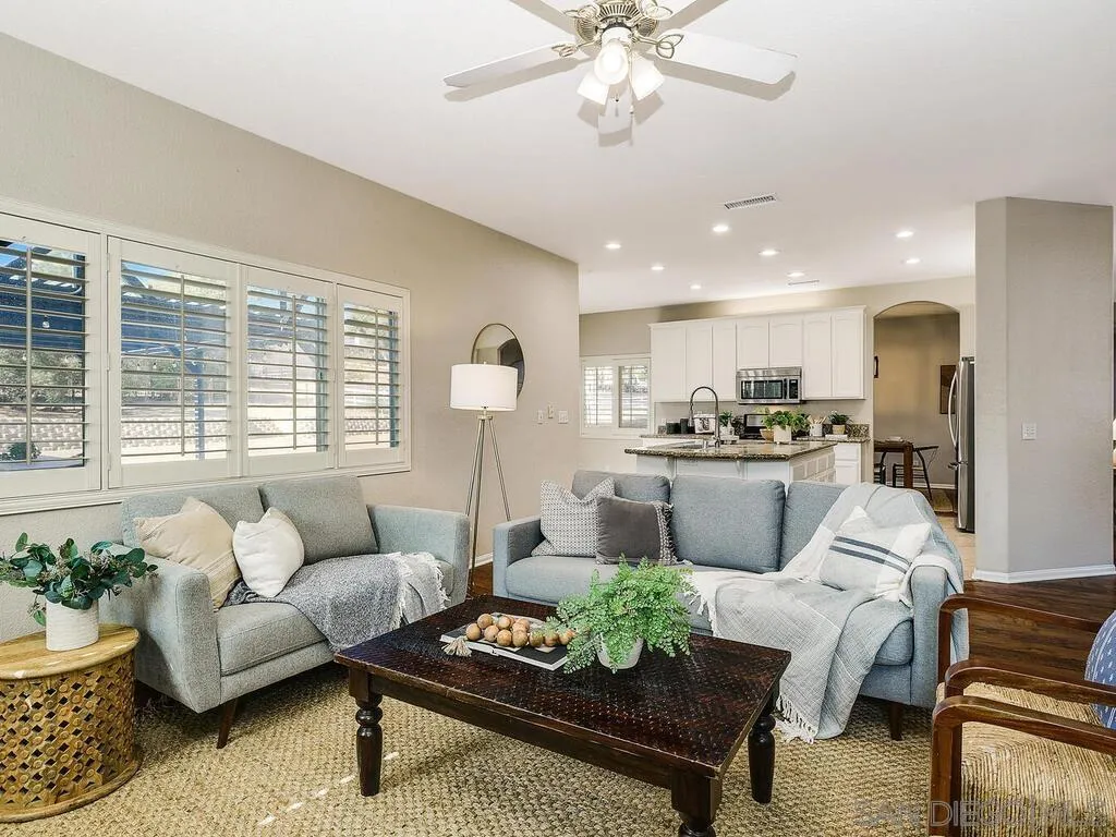 16304 Dartolo Road Ramona, CA 92065 - Photo 16 of 36 a living room with furniture and kitchen view