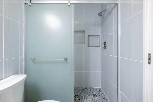 a bathroom with a shower