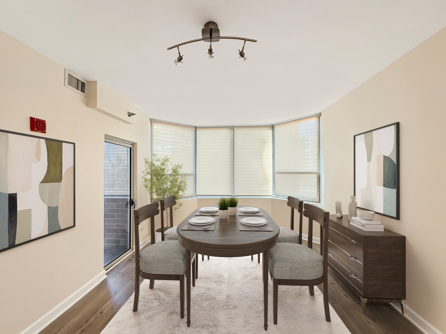 720 West Randolph Street, Unit 608 Chicago, IL 60661 - Photo 20 of 40 a view of a dining room with furniture and window