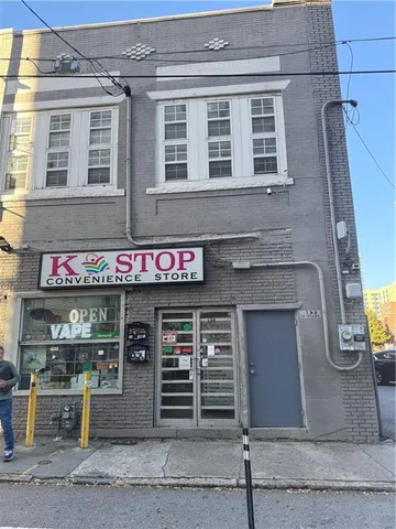 a front view of a multi story building