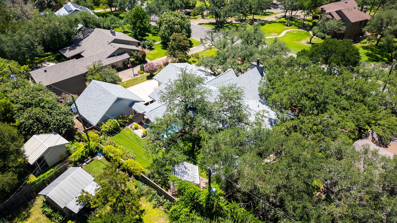 2911 Gabriel View Drive Georgetown, TX 78628 - Photo 37 of 39 an aerial view of residential house with swimming pool and outdoor space
