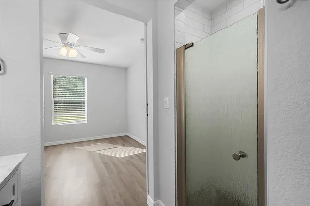 a bathroom with a shower