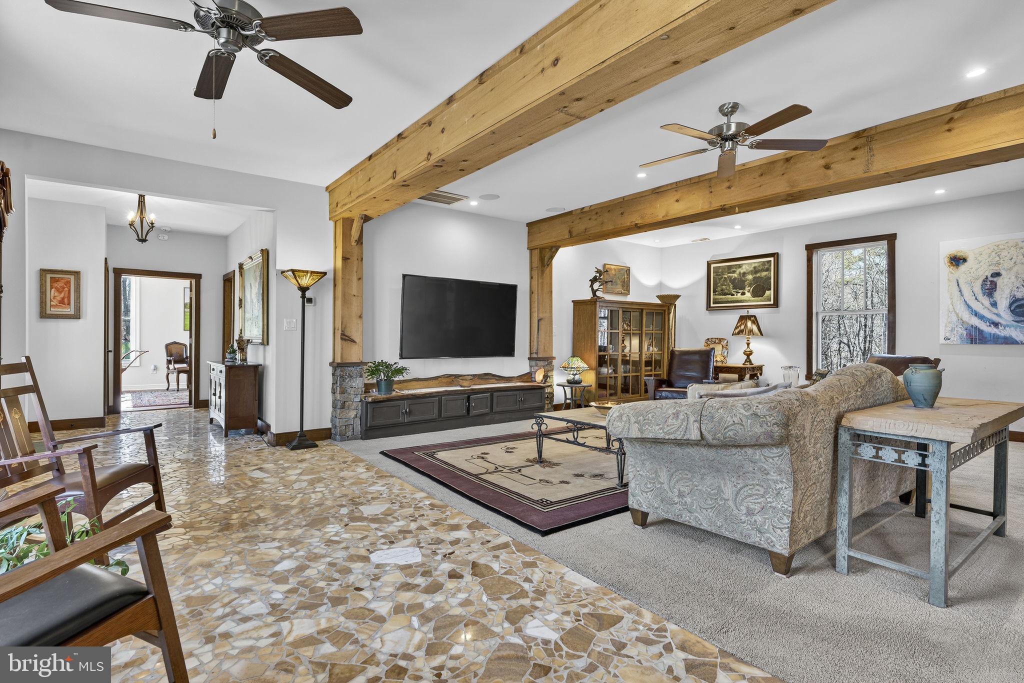 40 Angel Kiss Lane Castleton, VA 22716 - Photo 4 of 56 Main level has cedar wrapped beams