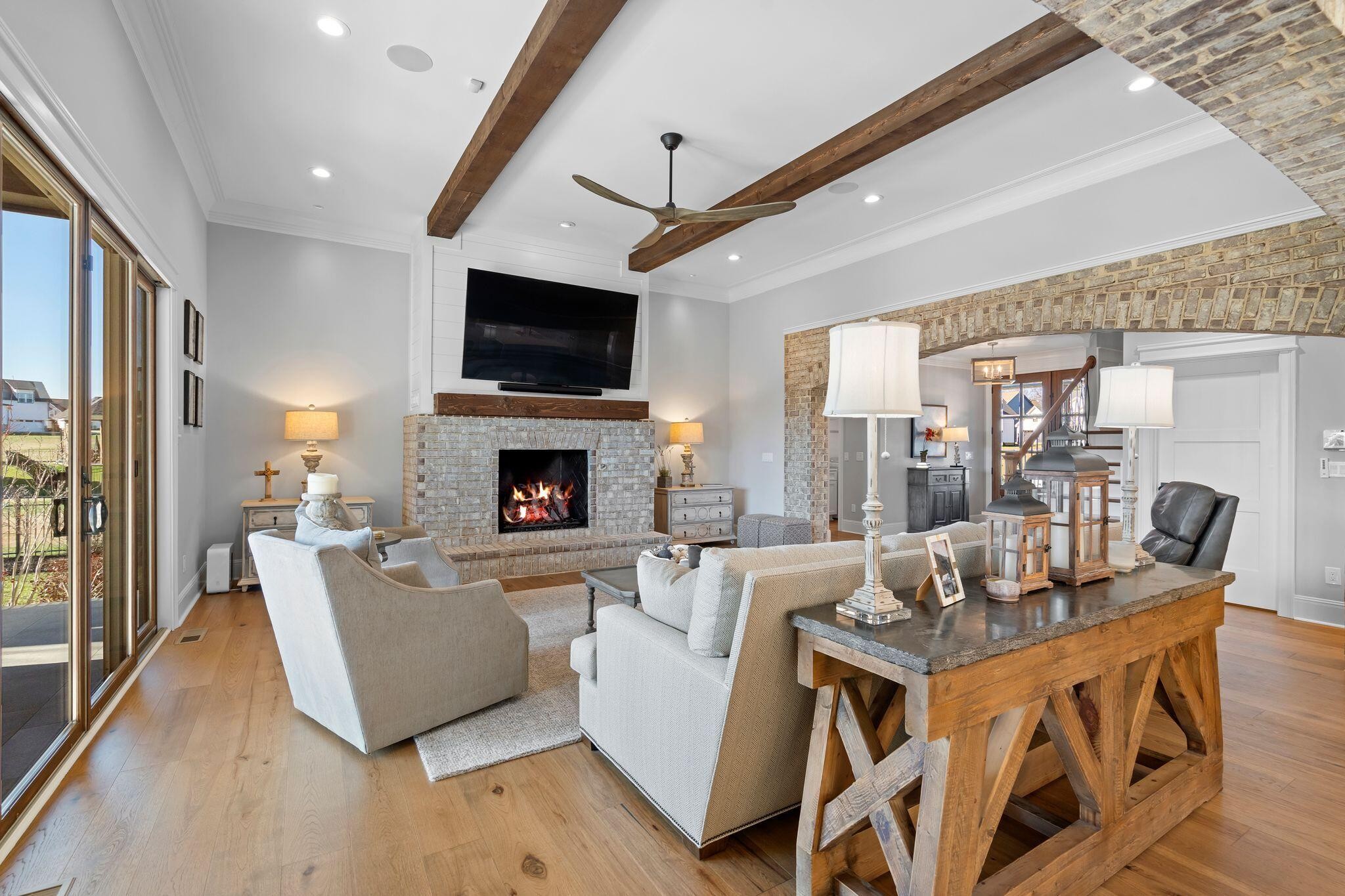 4190 Split Rail Way Whiteside, TN 37396 - Photo 6 of 25 a living room with fireplace furniture and a flat screen tv