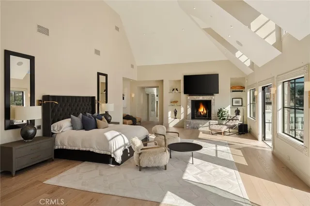 a bed room with a bed and a couch