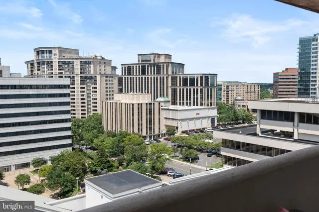 a view of a city that has tall buildings