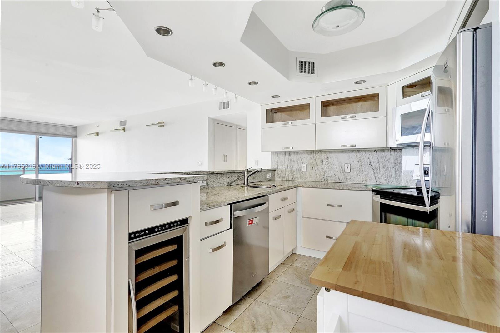 8911 Collins Avenue, Unit 605 Surfside, FL 33154 - Photo 6 of 46 Ocean Views from Kitchen