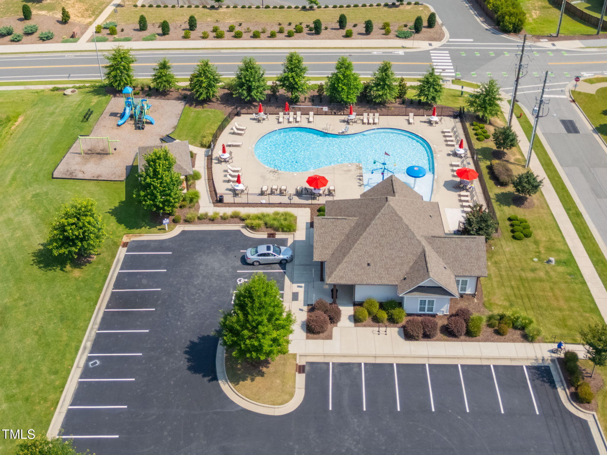 2712 Lake Waccamaw Trail Apex, NC 27502 - Photo 37 of 41 an aerial view of a house with outdoor space
