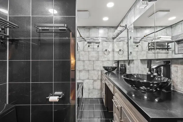 a childrens park with lots of swings and slides