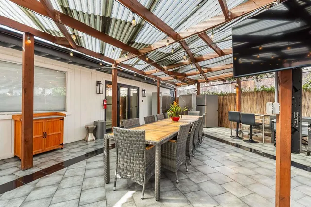 a outdoor living space with patio furniture