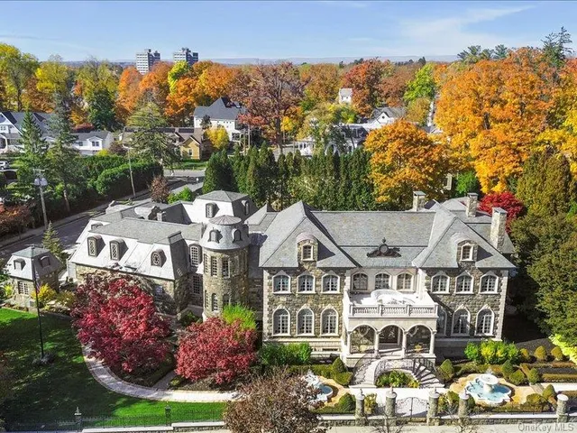 an aerial view of a house