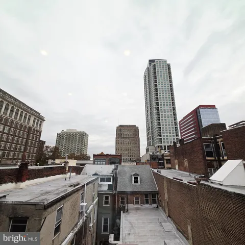 a view of roof with potted plants and roof