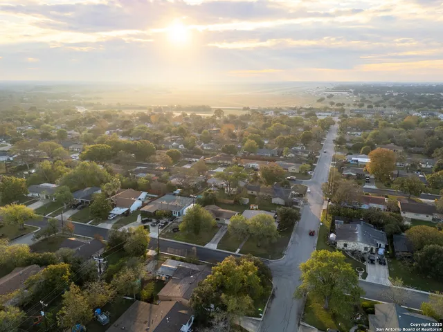 an aerial view of multiple house