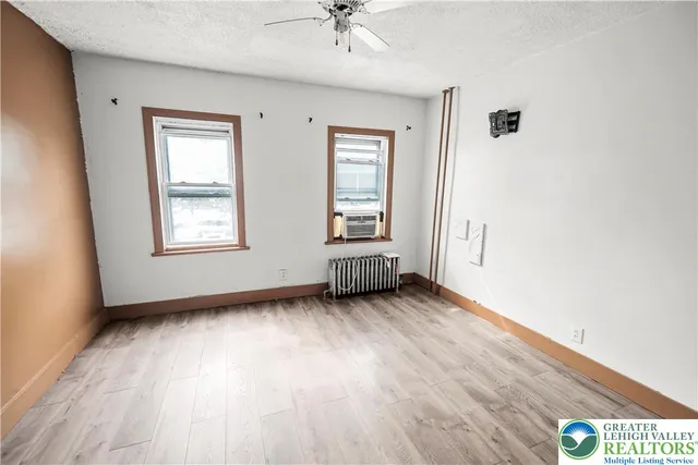 an empty room with a window