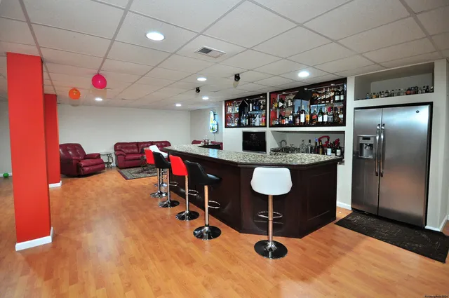 a room with gym equipment