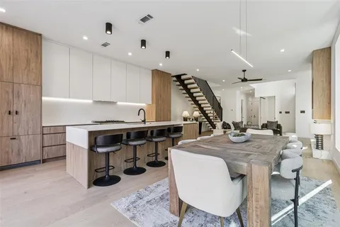 a view of table and chairs in kitchen