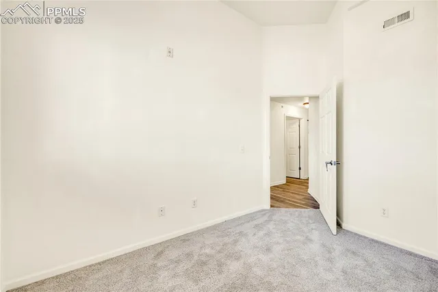 a view of a building from a balcony