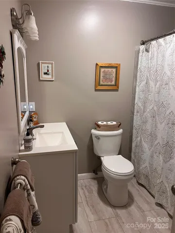 a bathroom with a sink toilet and a mirror