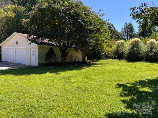 a view of an outdoor space and swimming pool