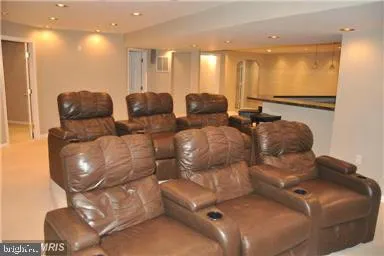 a large room with furniture