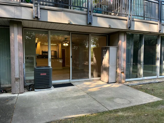 a view of a yard with an outdoor space