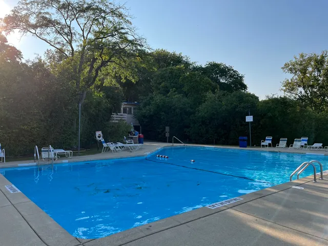 a view of a swimming pool with a patio