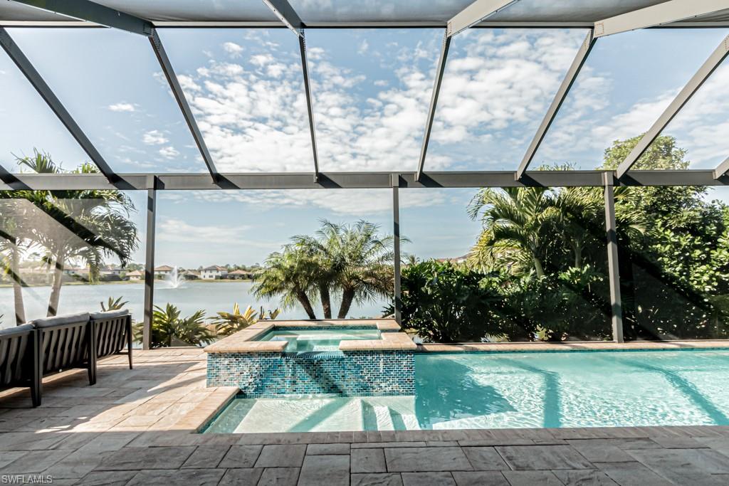a view of yard from a porch