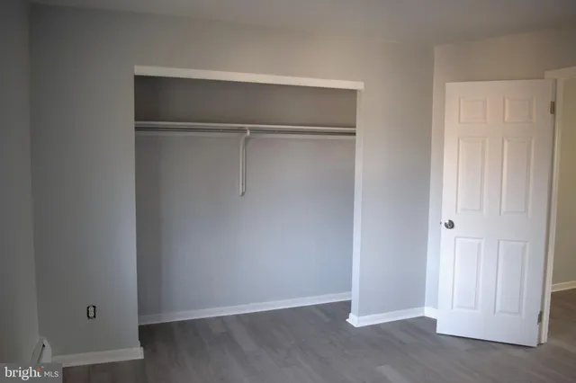 a view of an empty walk in closet