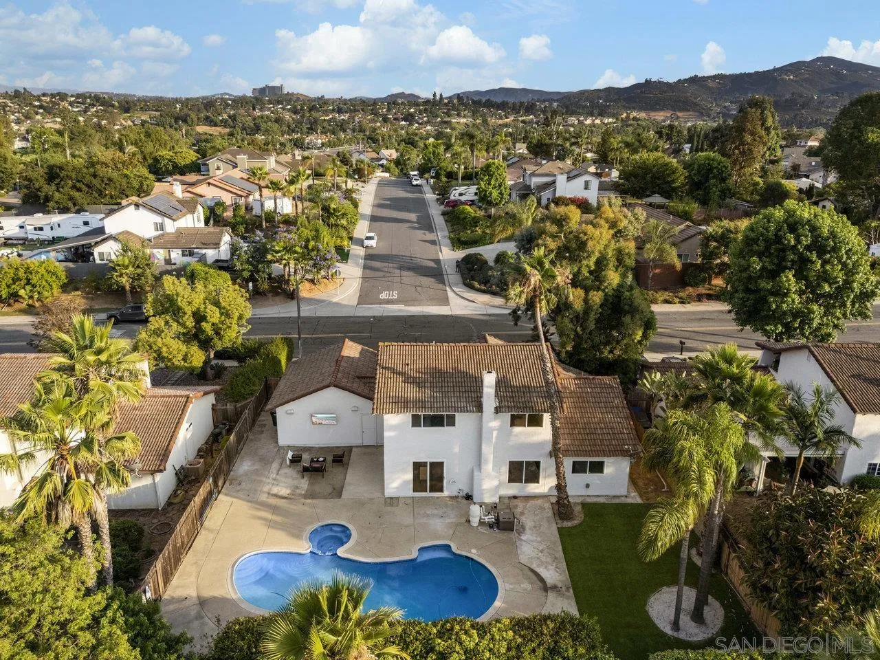 1066 Fulton Road San Marcos, CA 92069 - Photo 35 of 36 an aerial view of a house with a yard and lake view